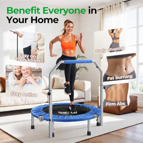BCAN SP2 40/48" Foldable Mini Rebounder Trampoline for Adults |FED Fitness - color: Blue, size: 40-inch