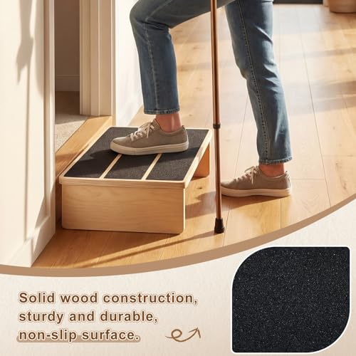 Exercise Step Platform for Balance & Strength Training, Wooden Nesting Exercise Steps 330 Lb. with Non-slip Surface, Progressive Height Training for Home Fitness