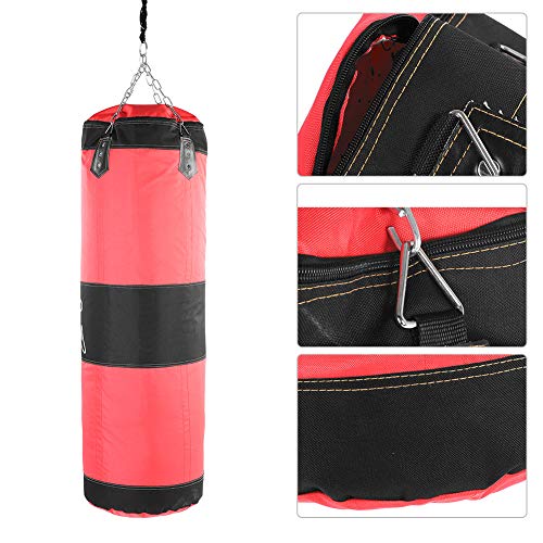 Bnineteenteam Heavy Punching Bag,Training Boxing Bag with Chain for Adults Men Women(Empty) - color: Red, size: 120cm