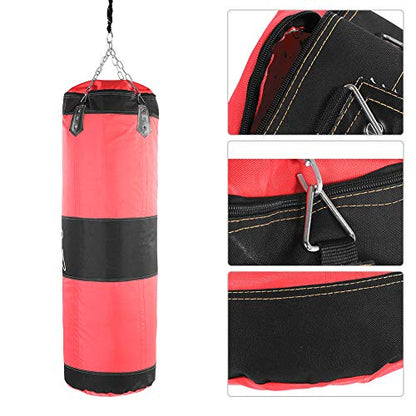 Bnineteenteam Heavy Punching Bag,Training Boxing Bag with Chain for Adults Men Women(Empty) - color: Red, size: 120cm