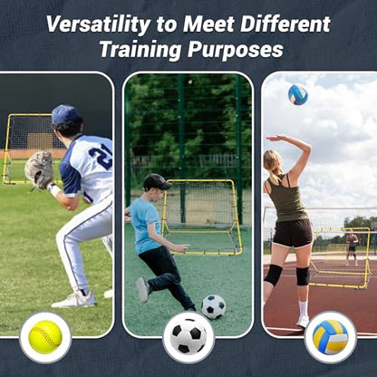 Heavy Duty Baseball Rebounder Net Fielding Trainer Pro Softball Pitch Back Bounce Pitchback for Ground, Line Drive, Fly Ball Return Settings - size: 4 x 4.5 ft