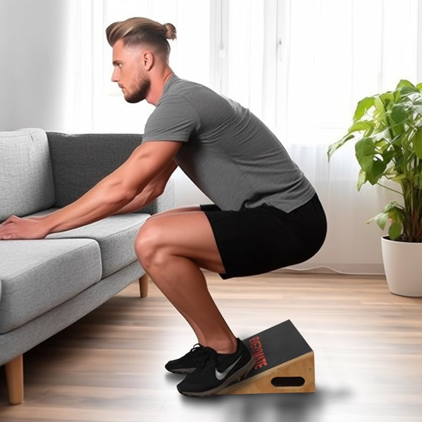 Heavy-Duty Wooden Slant Boards for Exercise & Calf Stretch – 19.7" Wide Incline Board for Squats, Non-Slip Surface, Fixed 25° Angle for Strength & Flexibility Training, 1200 lbs Capacity - color: Slant Board-1