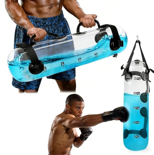 Water Weights Aqua Bag - Tidal Tank Dual-Purpose Training Bag, Adjustable Water Punching Bag & Sandbag Alternative for Strength, Core & Balance Workout. Portable Home Gym Equipment, 55 LBS