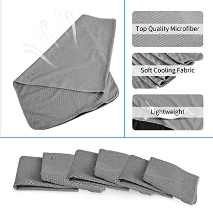 4 Pack Cooling Towels (40"x12") - Instant Cooling Reusable Microfiber Towels for Sports, Gym, Camping, Yoga, Fitness & More - color: 4 Packs Gray