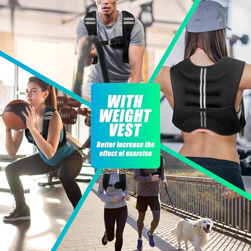 WTREE Weighted Vest Men or Women - Weights with Reflective Stripe, Weighted vest for Workout Equipment for Strength Training Night Running - size: 6 Lb