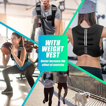 WTREE Weighted Vest Men or Women - Weights with Reflective Stripe, Weighted vest for Workout Equipment for Strength Training Night Running - size: 6 Lb