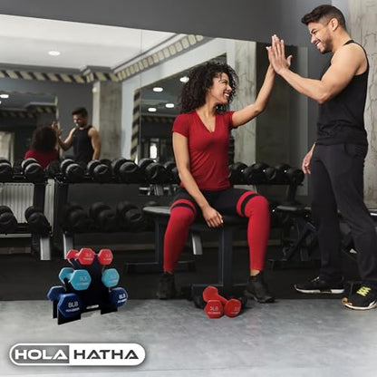Neoprene Dumbbell Weights Set w/Rack, Home Gym Equipment - Portable Weighted Exercise Dumbbells for Fitness, Training, and Lifting Workouts