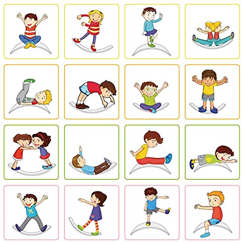 Gentle Monster Wobble Balance Board, Wooden Montessori Toy Rocker Board Natural Wood Kids Toddler Open Ended Learning Toy Yoga Curvy Board for Adult Office Classroom Christmas Gifts