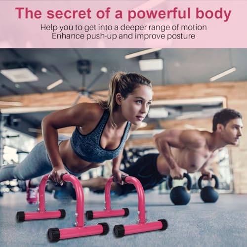 AmazeFan Parallettes Bars, Push Up Bars Strength Training For Handstands, Full Planche & Dips, Calisthenic, Gymnastic, [16.6x10x10in] Push Up Stands Handle for Floor Workouts Calisthenics Equipment