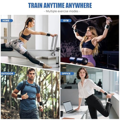 Wrist & Ankle Weights for Women and Men, 2lbs/4lbs Pairs Adjustable Silicone Weighted Bangles for Arm & Leg Workouts, Perfect for Pilates, Barre, Yoga, Walking & Home Fitness