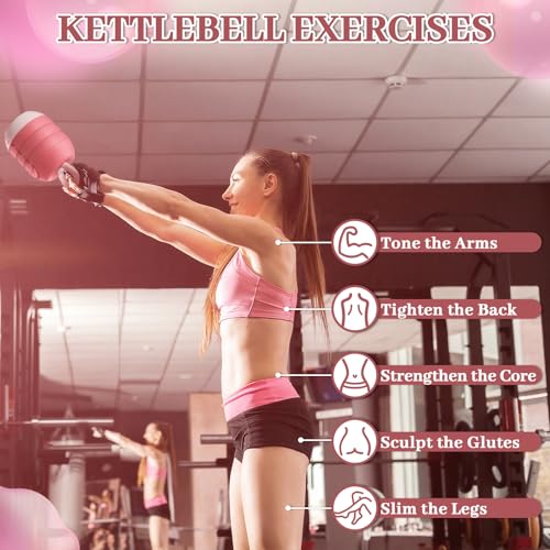 Adjustable Water Filled Kettlebell 5/8/13/17/22 lb Water Filled Kettlebells Weights Set for Home Gym, Kettle Bell Sets for Women at Home and Cross-training Exercise - color: Pink