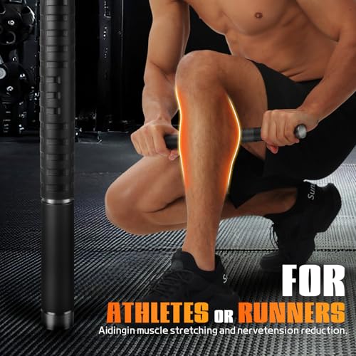 Muscle Roller Stick, Massage Roller for Muscle Deep Tissue Massage, Calf Roller for Myofascial Release, Therapy Roller Stick for Back, Legs, Arms, Waist, and Shoulders Full Body Use (Black) - color: Black