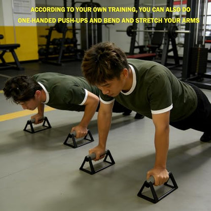 Triangular Push Up Bars with Non-Slip Base & Wrist Support – Stable Push Up Stands for Home Gym, Chest and Arm Workout Equipment for Men and Women (1 Pair)