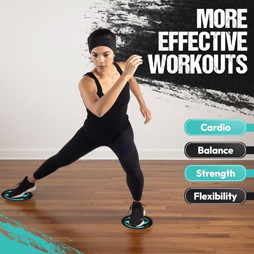 Gliding Discs for Working Out - Exercise Sliders for Carpet & Hardwood Floors 1 Pair, Authentic Workout Sliders Disc for Full Body Resistance Workout, Includes 4 Streaming Video Workouts