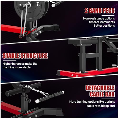 SD01 Seated Dip Machine, 400LBS Strength Training Upper Body Machine with Tricep Dip Press & Cable Bar for Home Gym, Compact Design for Chest, Biceps, and Triceps Workout