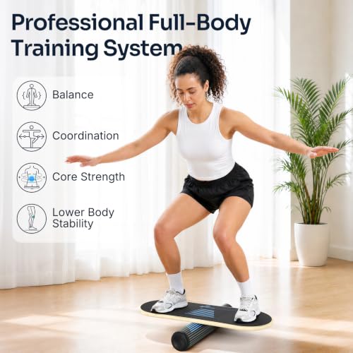 Sportneer Balance Board, 7-Mode Balance Trainer with Roller & Ball - color: Blue