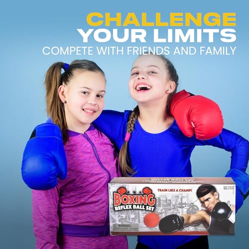Boxing Reflex Ball Set of 3- Complete Boxing Trainer Ball Set with Elastic Headband, Strings, Storage Bag and Instructions- Easy to Carry Boxing Ball Headband to Improve Hand Eye Coordination & Speed
