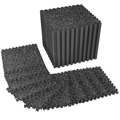 SUPERJARE 1" Extra-Thick Rubber Top Exercise Mat, Gym Flooring for Home Gym - size: 36 Tiles (144 Sq Ft)