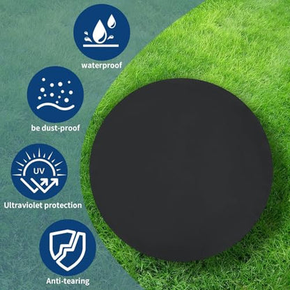 Mini Trampoline Cover,40 In Rain Waterproof Fitness Protective Round Acessories Covers,Dustpoof Jumping Bed Replacement Sunproof Shade,for Adults/Toddler,Indoor/Outdoor,Not Spring Mat (Black)