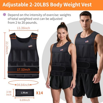 Adjustable Weighted Vest for Men Women,2-30 Lbs Adjustable Weighted Vest with Straps Womens Running Weight Vest for Walking Strength Training Fitness - size: Adjustable 2-20 Lbs