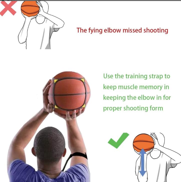 WENDYWU Youth Adult Basketball Shooting Aid, Black | Fixed Elbow + Swing Guidance, Fixed Elbow Adduction Without Deviation, Quick Correction of Shooting Posture