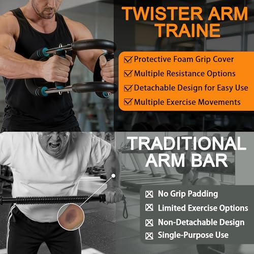 Twister Arm Trainer, 40-100lb Adjustable Chest Workout, Portable Resistance Power Twister for Home & Travel