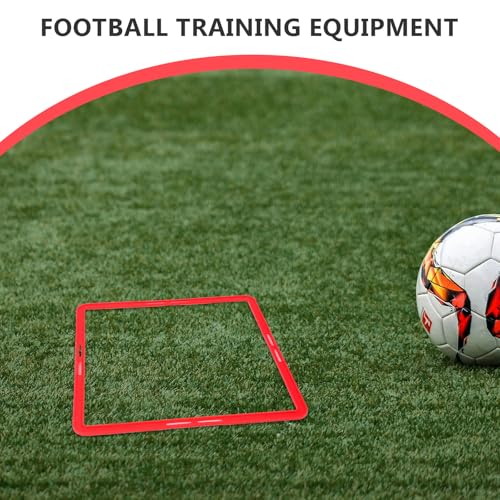Abaodam 6 Pcs Agility Rings, Square Agility Training Equipment for Soccer Football Speed Footwork, Rings Set for Outdoor Workout Exercise, Red