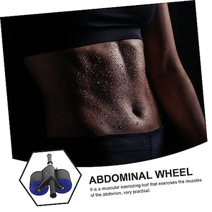 1set Automatic Rebound Abdominal Roller with Knee Pad for Home Fitness Training Dual Wheel Abdominal Exercise Equipment for Strengthening Core Muscles
