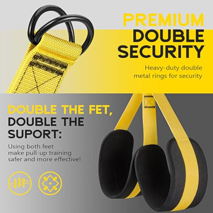 Pull Up Assistance Bands, Adjustable Heavy Duty Resistance Band for Pull Up, 3 Pull Up Bands, Comfortable Fabric Feet/Knee Rest, Assistance Bands for Pull-Up, Home Fitness, Body Stretching