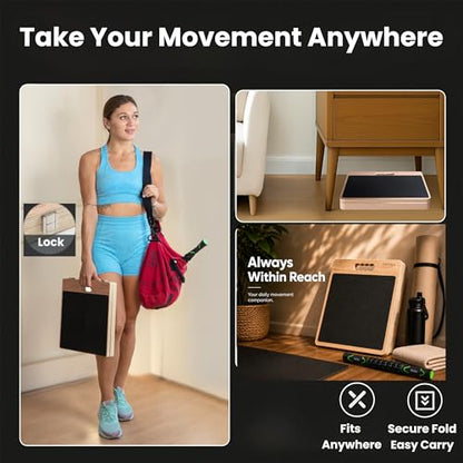 Swara 12.6″ Wooden Slant Board for Calf Stretching & Exercise (Board only) - size: 12.6 Inch