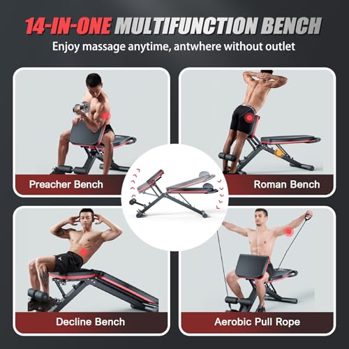 2026 Adjustable Weight Bench for Home Gym, 98% Pre-Assembled, Foldable Gym Bench with Multi-Purpose Incline Decline Flat, Compact Workout Bench for Small Space Apartment Room
