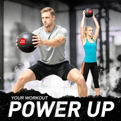 Slam Ball 8-10 lb Medicine Ball Weighted Balls for Exercise and Workout, Strength, Cardio, Cross-Training and Core Workouts