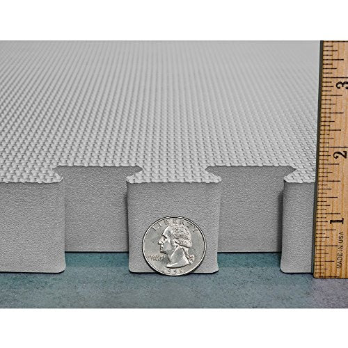 Meister X-Thick 1.5" Interlocking EVA Foam Mats - GY - 16 Tiles (64 Sqft) - color: Grey, size: 16 Tiles (64 Sqft)