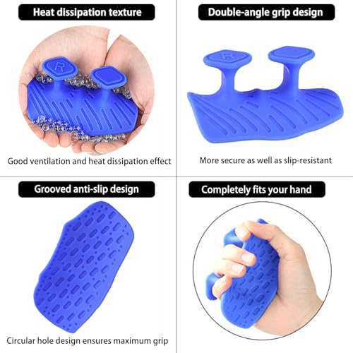 Upgraded Weight Lifting Grips for Women & Men - Extra Large & Thick Non-Slip Gym Grips, Ergonomic Workout Gloves for Pull-Ups, Dumbbell Exercises - color: blue