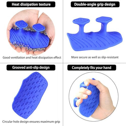 Upgraded Weight Lifting Grips for Women & Men - Extra Large & Thick Non-Slip Gym Grips, Ergonomic Workout Gloves for Pull-Ups, Dumbbell Exercises - color: blue