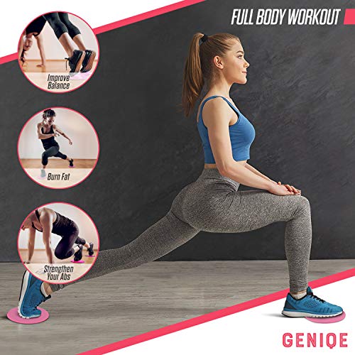 Core Sliders and Medium Resistance Fabric Band Set (2 Workout Sliders, 1 Hip Band) Premium Strength Slides and Durable Fitness for Butt, Abs, Legs, Thighs, Hips, Shoulders, Arms, Back