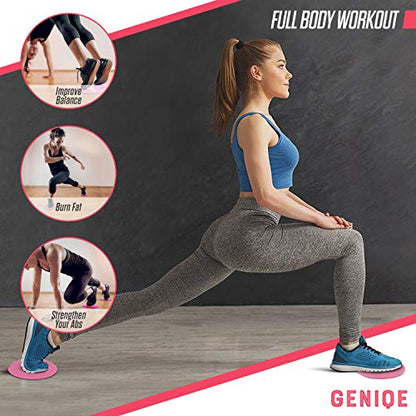 Core Sliders and Medium Resistance Fabric Band Set (2 Workout Sliders, 1 Hip Band) Premium Strength Slides and Durable Fitness for Butt, Abs, Legs, Thighs, Hips, Shoulders, Arms, Back