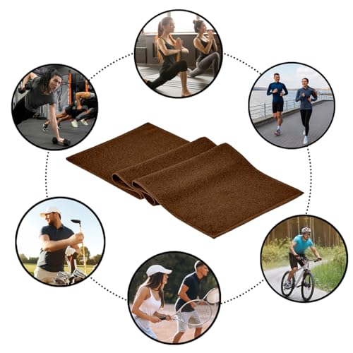 NUKURA 12” x 40” Gym Sweat Towel, 450 GSM, 100% Cotton, High Absorbency, Extra Soft & Quick Dry Workout, Yoga, Pickleball, Padel, Fitness Towel – Chocolate Brown - color: Brown