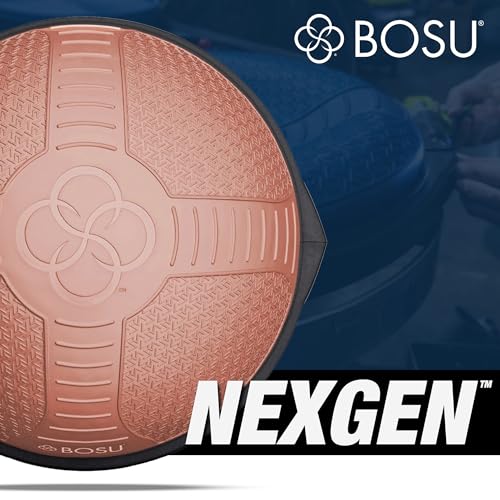 BOSU Nexgen Balance Trainer, Half-Ball Training Equipment, 65 cm Diameter, 300 lb Capacity - Burst-Resistant Stability Exercise Tool w/Non-Slip Base, Includes Hand Pump, Commercial-Grade - color: Rose Gold