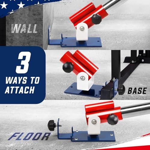 Yes4All Exercise Machine Adjustable T Bar Row Attachment, D Row Handle/Landmine Handle Attachment with Textured Rubber Handles - color: B. American Pride - T Bar Row Platform