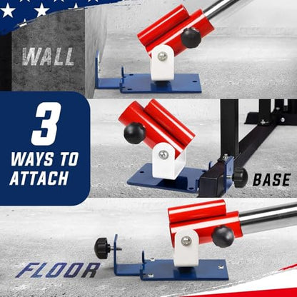 Yes4All Exercise Machine Adjustable T Bar Row Attachment, D Row Handle/Landmine Handle Attachment with Textured Rubber Handles - color: B. American Pride - T Bar Row Platform