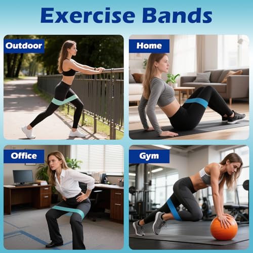 WHATAFIT Resistance Loop Exercise Bands, Latex Elastic Workout Bands for Men and Women, for Home Fitness, Stretching, Strength Training