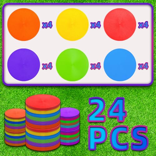 Poly Spot Markers 4inch/9 inch Non-Slip Rubber Agility Markers Flat Field Cones Floor Dots for Football, Soccer, Basketball Training Markers, School Activities, Exercise Drills, Social Distancing