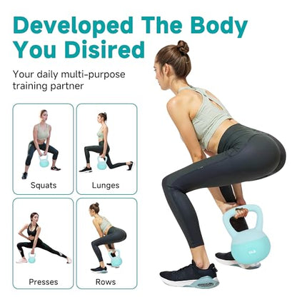 Leikefitness Soft Kettlebells,Sand Filled Weights for Women and Men,Color Coded Anti Slip Soft Kettlebells,Home workout