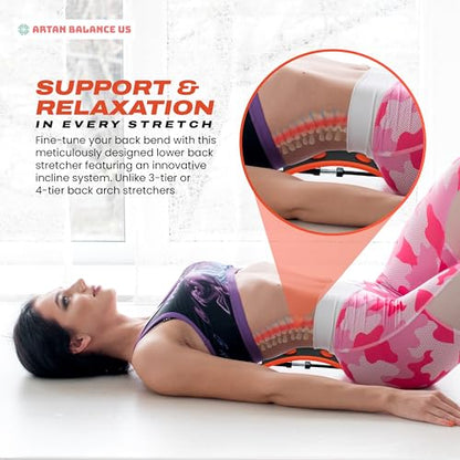 Adjustable Back Stretcher for Lower Back Pain Relief - Back Cracker for Muscle Tension Relief, Herniated Disc, Sciatica, Spine Decompression - Lumbar stretcher Max weight Capacity 220 lbs or Less