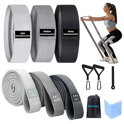 Fabric Resistance Bands Set for Working Out,6 PC Non-Slip Exercise Booty Bands for Women & Men Leg and Glutes,Stretch Workout Bands for Home Gym Fitness,Yoga, Pilates,Stretching