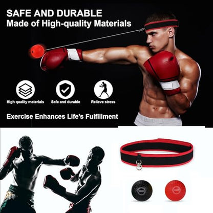 Dermasy® Upgraded Boxing Reflex Ball, Boxing Training Ball with Headband Perfect for Reaction, Punching Speed, Fight Skill, Fitness, Newst Boxing Equipment