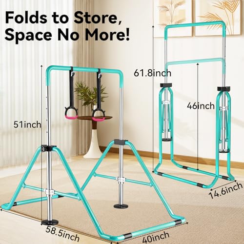 Kids Gymnastics Bar Gymnastic Equipment for Home Adjustable Height Gymnastic Training Bar Gymnastic Stuff for 3-7 Years Old Girls