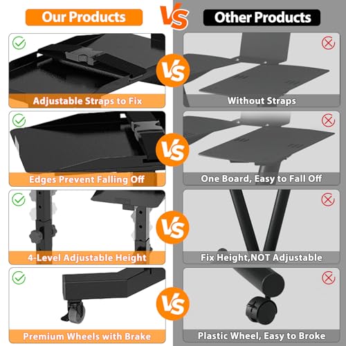 Uboway Adjustable Dumbbell Stand- Dumbbell Rack with 4 Level Height Adjustment, Weight Stand for Dumbbells with Tablet Holder and Wheels, Hand Weight Rack for Adjustable Dumbbell Set, Home Gym Fitness