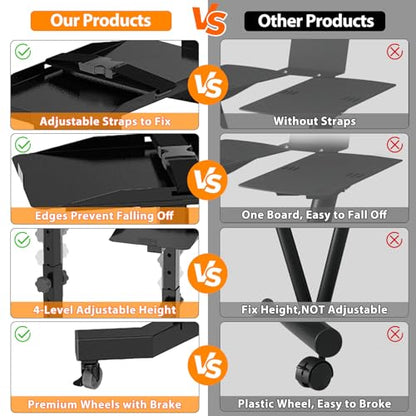 Uboway Adjustable Dumbbell Stand- Dumbbell Rack with 4 Level Height Adjustment, Weight Stand for Dumbbells with Tablet Holder and Wheels, Hand Weight Rack for Adjustable Dumbbell Set, Home Gym Fitness